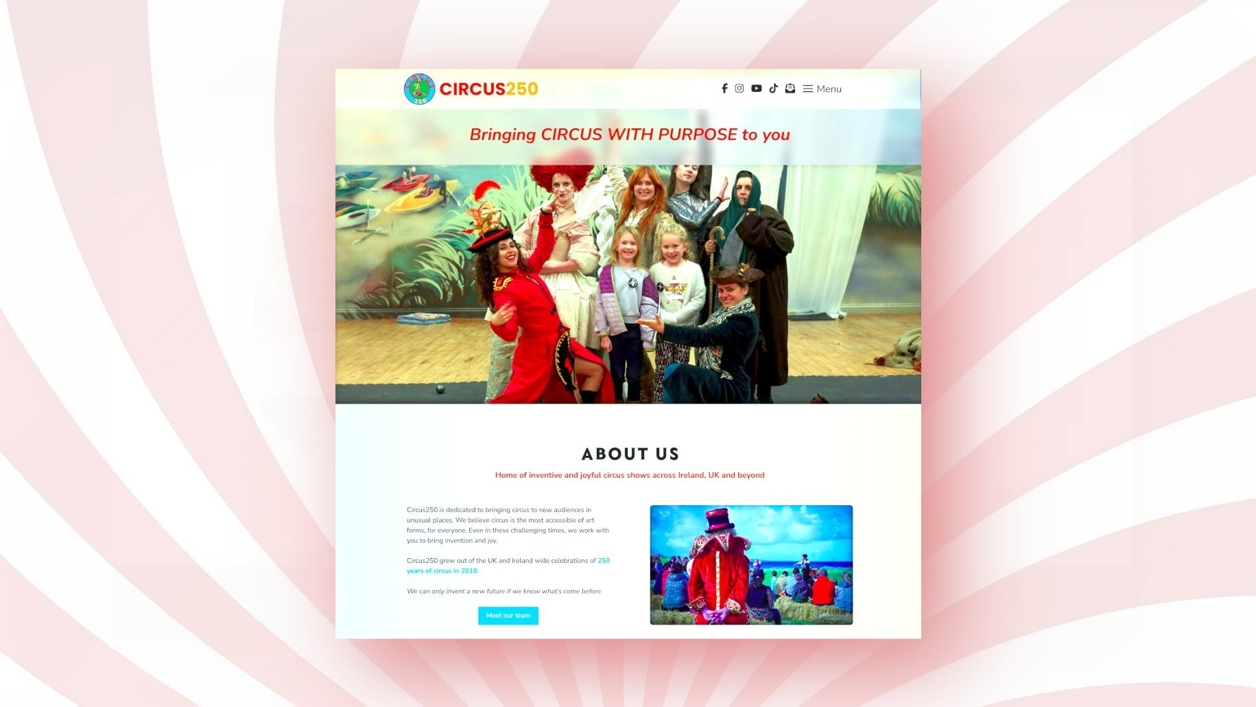 Circus250.org - web design by Lit Web Studio